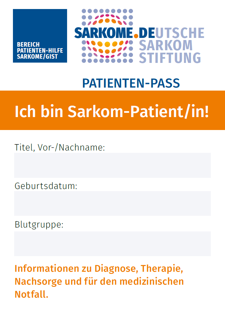 Cover Sarkome Patientenpass
