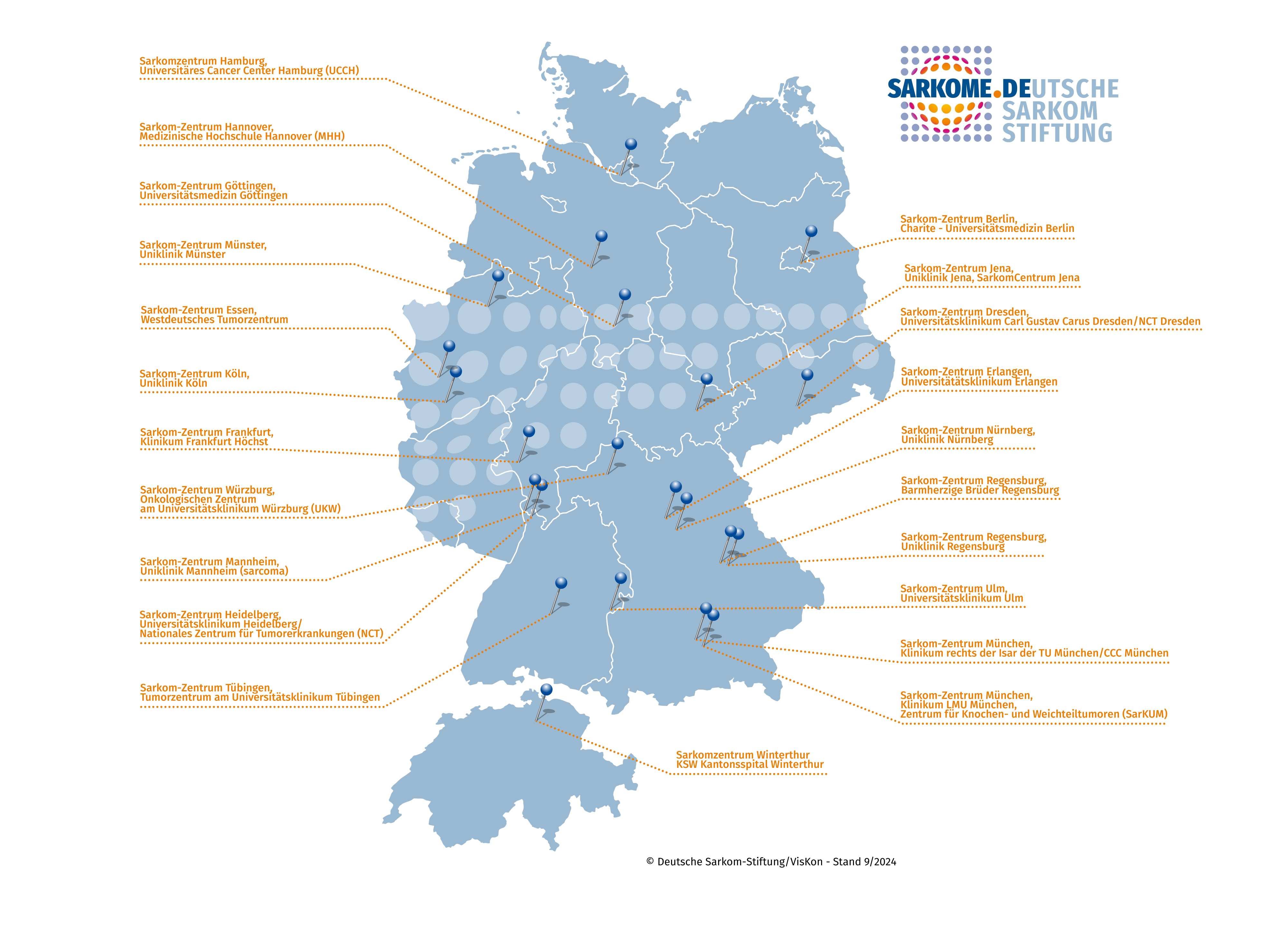DSS SarkomZentren Karte 2021 7
